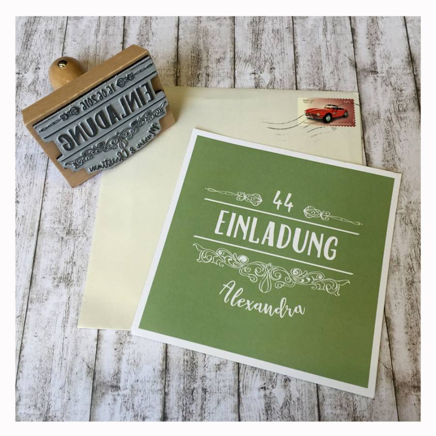 Motivstempel Einladung Anwendungsbeispiel