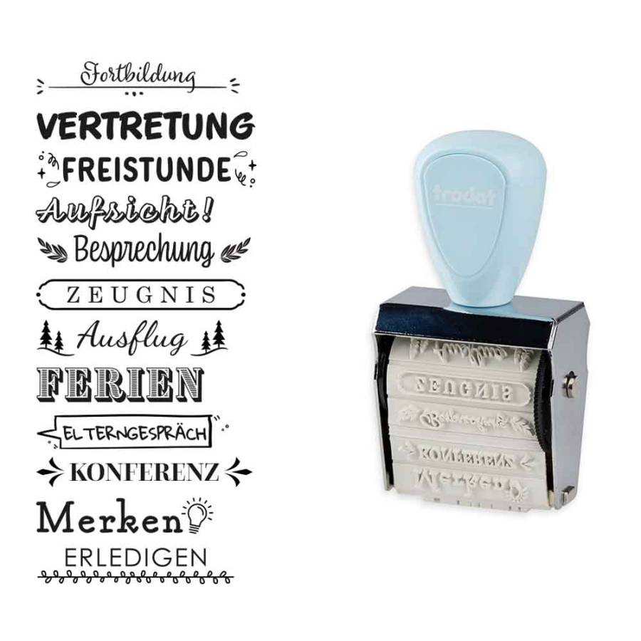 trodat® Creative Mini Stempel Set Schulplaner + Kissen 