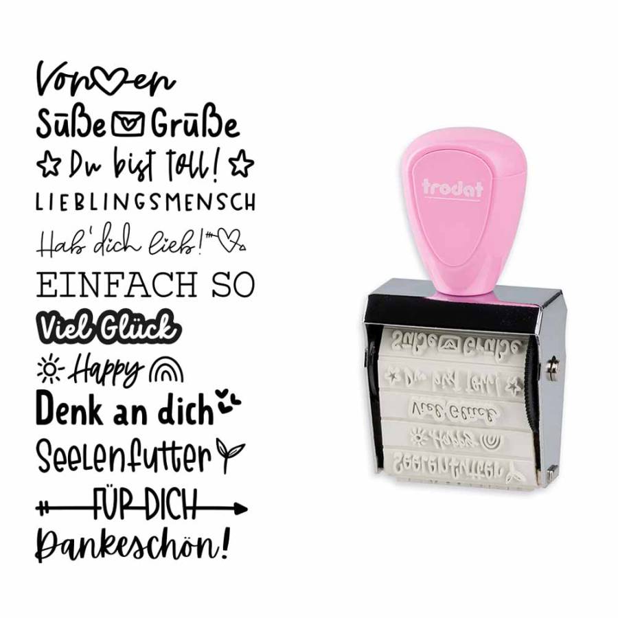 trodat® Creative Mini Stempel Set Nette Botschaften + Kissen trodat® Creative Mini Stempel Set Nette Botschaften + Kissen