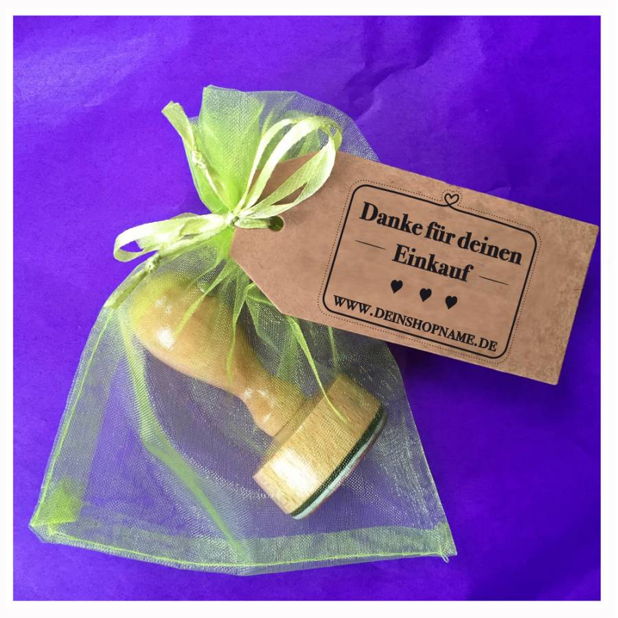 Motivstempel Shopstempel Danke Anwendungsbeispiel