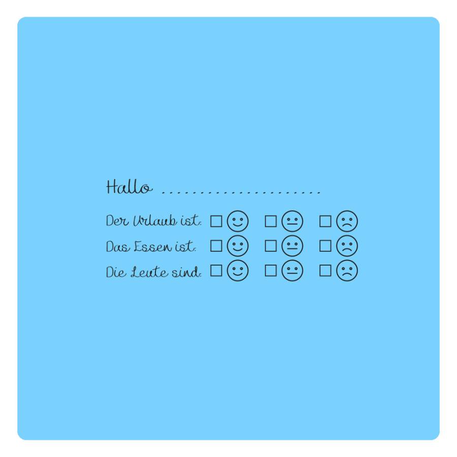 Motivstempel Hallo der Urlaub ist Vorschau Abdruck Motivstempel Hallo der Urlaub ist Vorschau Abdruck