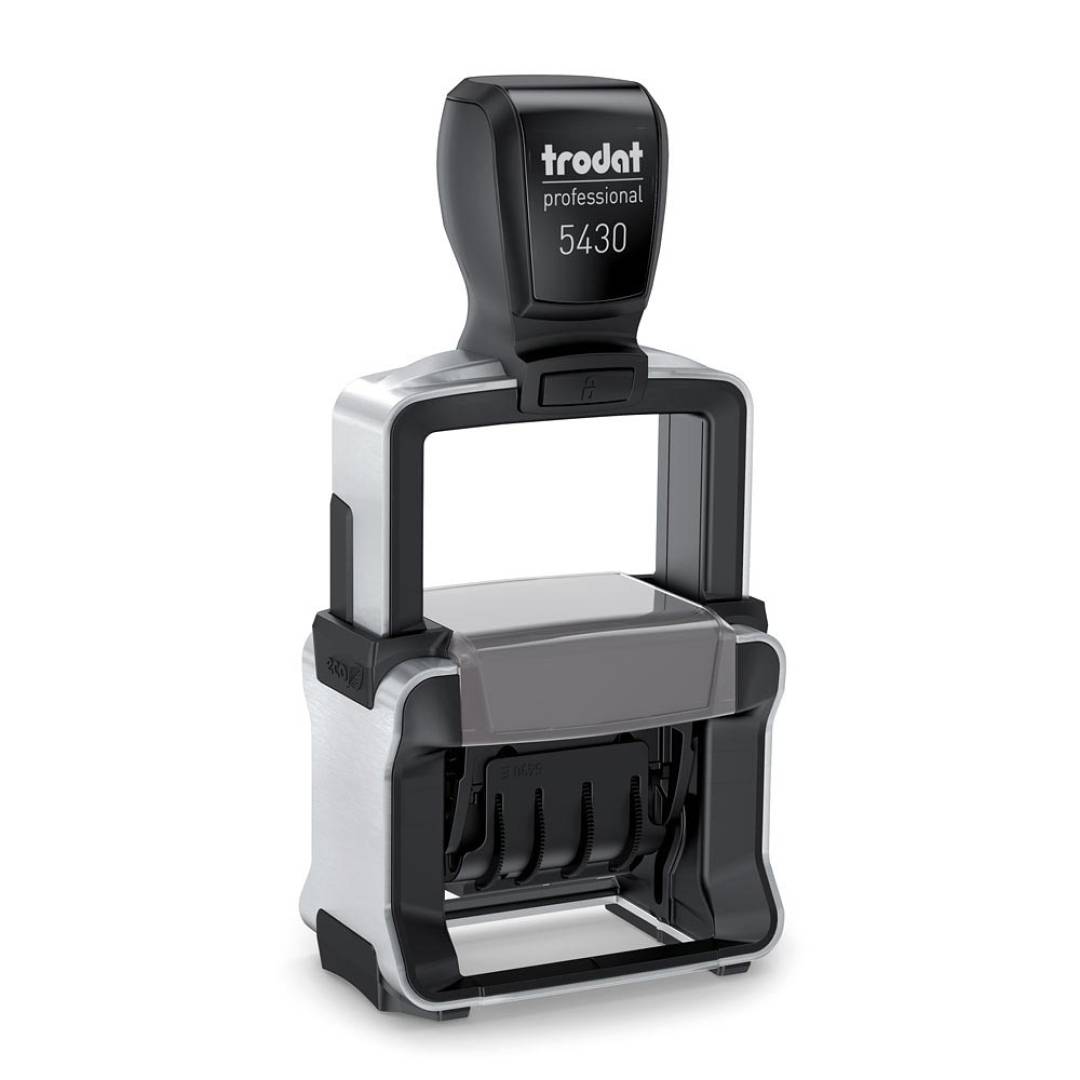 Datumstempel Trodat Professional 5430 Frontansicht - schwarz Datumstempel Trodat Professional 5430 Frontansicht - schwarz