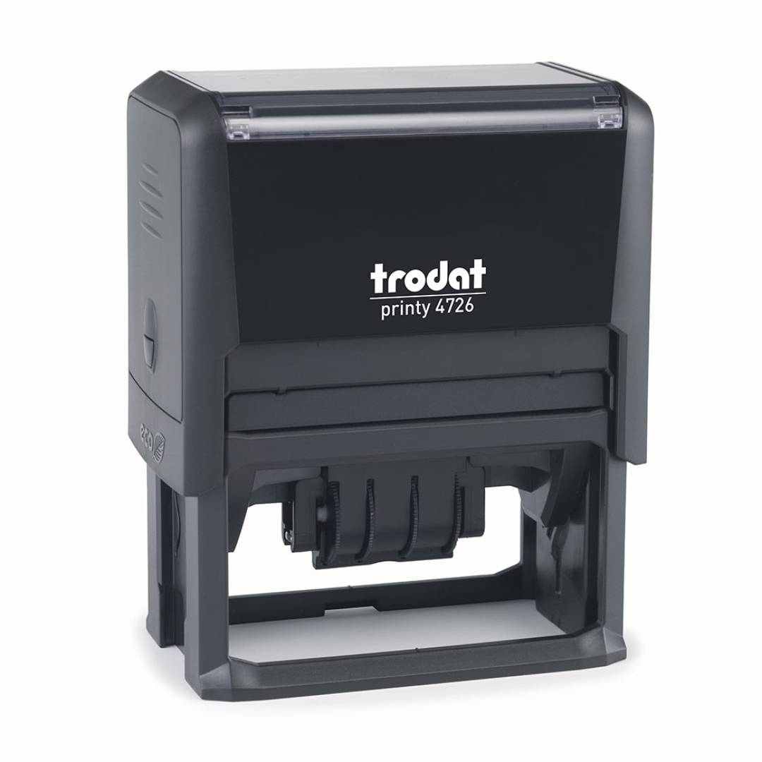 Datumstempel Trodat Printy 4726 Frontansicht - schwarz Datumstempel Trodat Printy 4726 Frontansicht - schwarz
